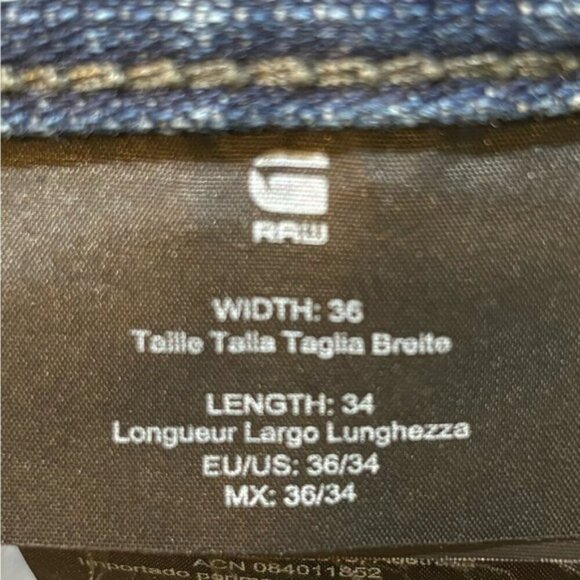 RAW men’s triple A straight jeans size width 36/ length 34 - Picture 14 of 15